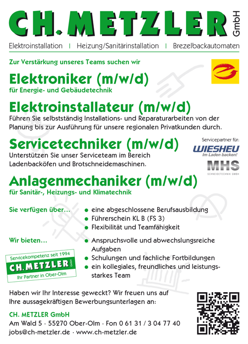 Elektroniker/in / Elektroinstallateur/in sowie Servicetechniker/in gesucht